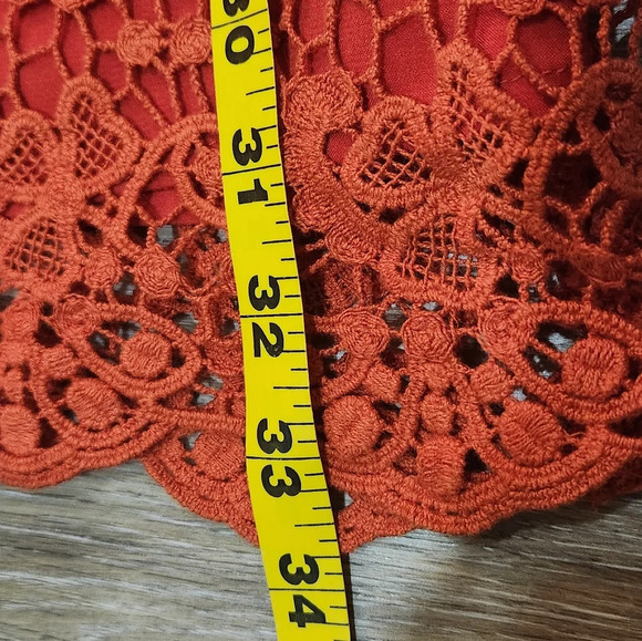 Anthropologie Moulinette Soeurs orange  lace mini sheath dress - Picture 8 of 8